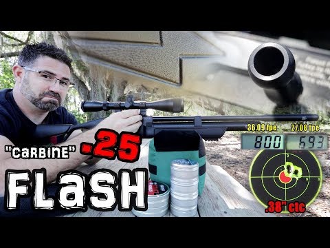 Hatsan Flash QE .25 Air Rifle (Review) + Accuracy TEST - 50 \u0026 100 Yards - Carbine PCP Air/Pellet Gun