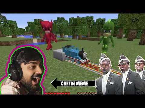 Coffin Meme - Pj Masks vs THOMAS THE TANK ENGINE.EXE in Minecraft - Mutahar laugh