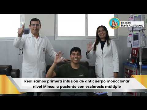 Primera infusión de anticuerpo monoclonar nivel Minsa, a paciente con esclerosis múltiple, video de YouTube