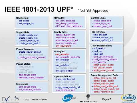 Low Power Design, Verification, and Implementation with IEEE 1801™ UPF™
