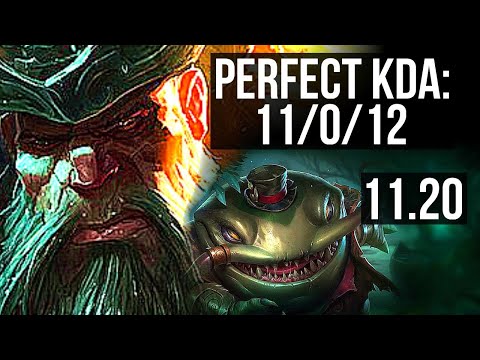 GANGPLANK vs TAHM KENCH (TOP) | 11/0/12, 2.7M mastery, 1200+ games | BR Grandmaster | v11.20