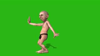 CHROMA KEY GREEN SCREEN CARTOON 3D GUY FUNNY DANCE