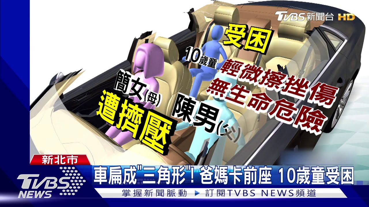 遭砂石車衝撞! 轎車「車頂扁掉」三人受困