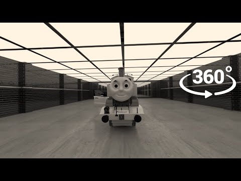 [4K VR 360°] Thomas the tank engine in scary horror garage