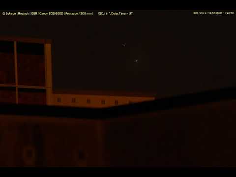 Up on the roof... 2020-12-18 planetary constellation Jupiter + Saturn seen from Rostock, GER