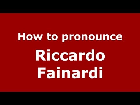 How to pronounce Riccardo Fainardi (Italian/Italy) - PronounceNames.com