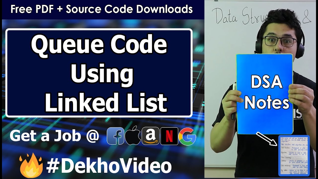 Video thumbnail for Implementing Queue Using Linked List in C Language (With Code)