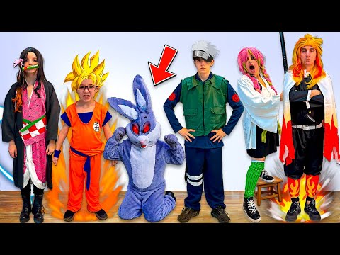 THE EVIL RABBIT - WE BECAME ANIME CHARACTERS AND DEFEAT THE BIG RABBIT! WHO ARE THEY? - Part 64