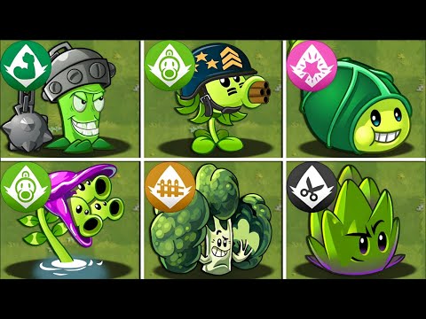 All GREEN Premium Plants Max Level Power-Up vs PvZ 2 All Final Bosses Fight! - PvZ 2 Mod Final Boss
