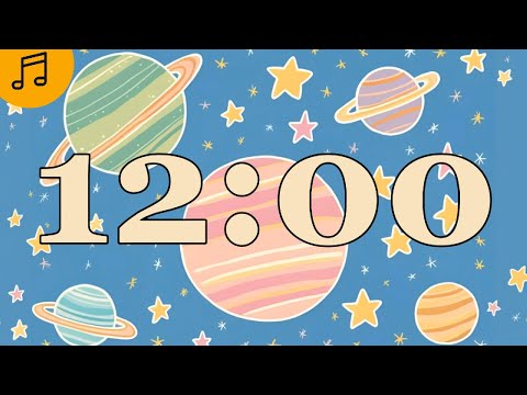 12-Minute Timer with Music for The Classroom / Chill and relax / Galaxy, Space, Stars 🪐💫🔭•☄️🌙