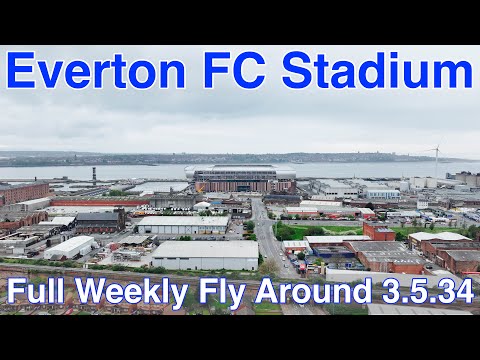 NEW Everton FC Stadium at Bramley Moore Dock. A Full FlyAround!