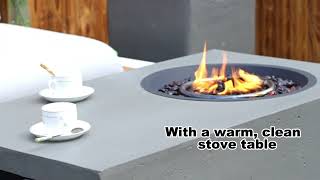 Multifunctional aluminium sofa set with stove table