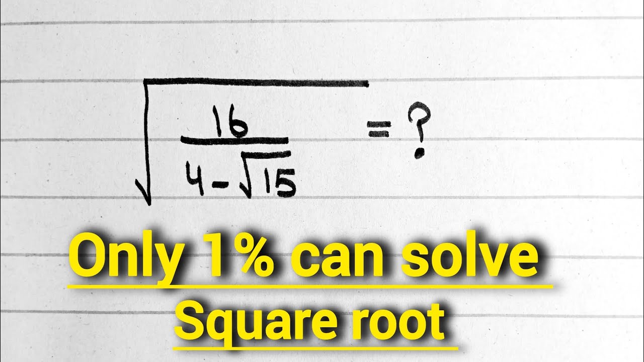 99% students fail can you get it Right this square root 