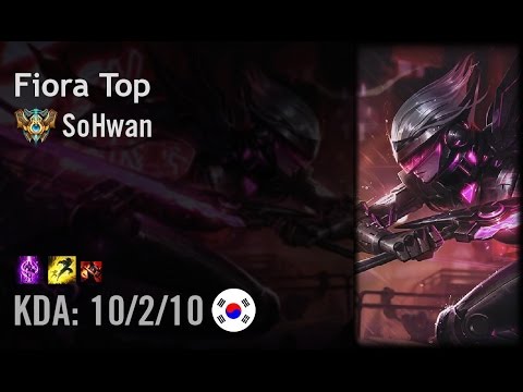 Fiora Top vs Irelia - SoHwan - KR Challenger Patch 6.11