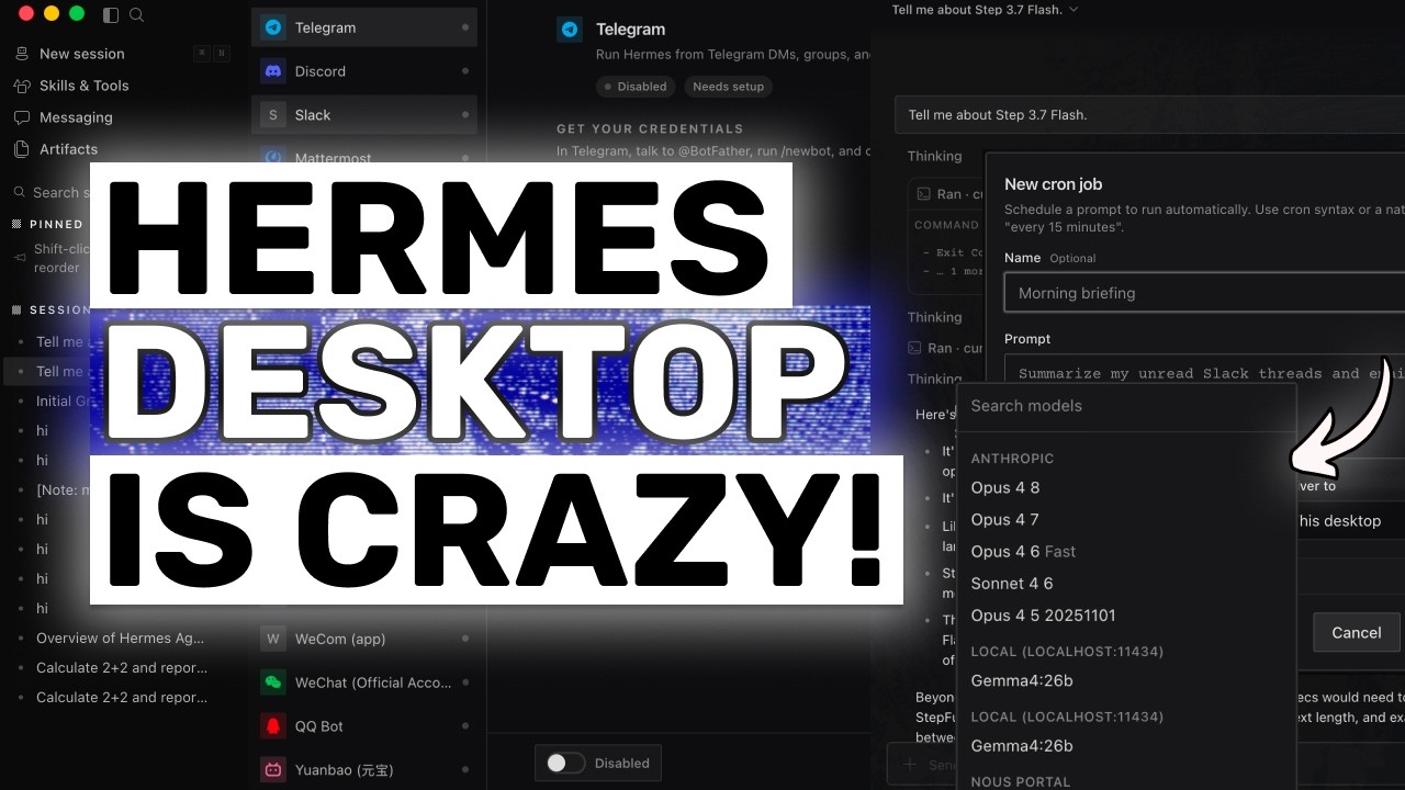 Hermes Agent Desktop + FREE APIs: This is ACTUALLY ONE OF THE BEST AGENT APPS!