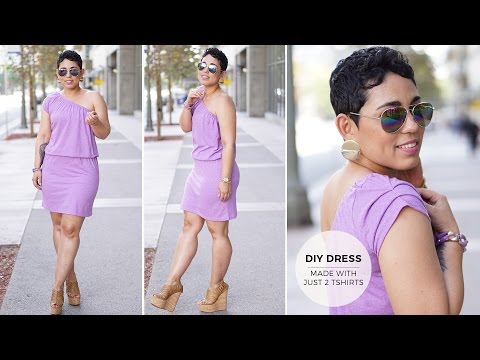 DIY Tutorial: Make A Dress With Two T-Shirts