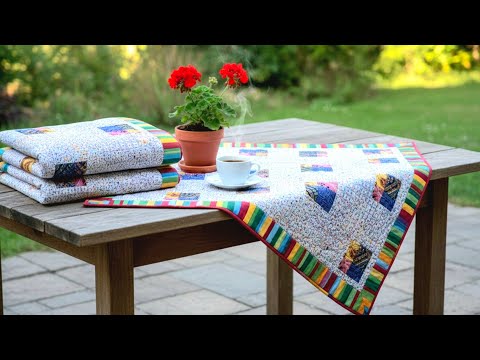 "Wonderful way to use leftover fabrics" Stunning Quilt from Leftover Strips & Squares