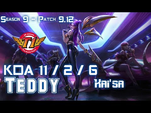 SKT T1 Teddy KAI'SA vs XAYAH ADC - Patch 9.12 KR Ranked