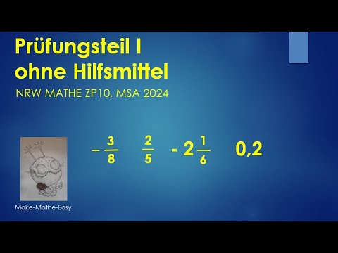 Examination part 1 Math central examination NRW ZP10 2024 for the intermediate school leaving cer...
