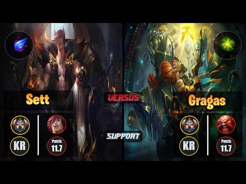 Challenger SETT [Phase Rush] (Support) VS  GRAGAS - Challenger KR Patch 11.7