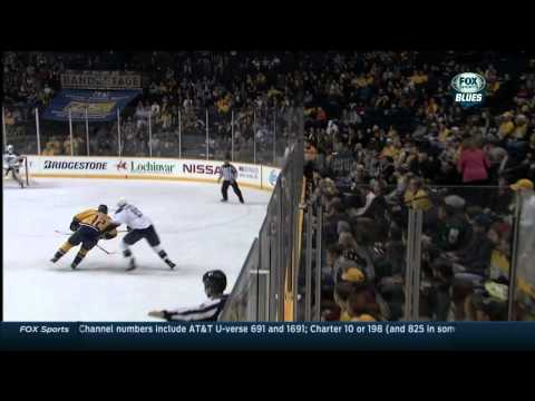 Nick Spaling tip-in goal 1-1 St. Louis Blues vs Nashville Predators Blues  3/6/14 NHL Hockey.