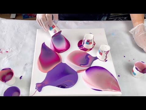 Flip Cup Chameleon Pour ~ BEAUTIFUL CELLS ~ acrylic paint pouring ~ abstract fluid art