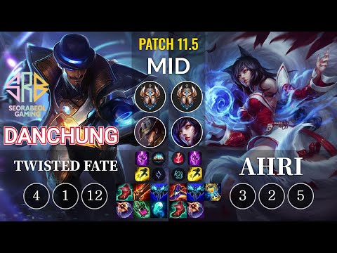 SRB Danchung Twisted Fate vs Ahri Mid - KR Patch 11.5