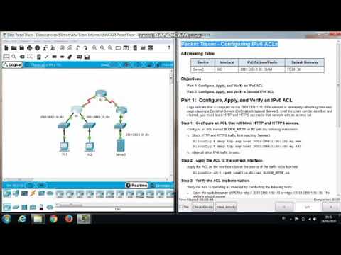 4.3.2.6 Packet Tracer - Configuring IPV6 ACLs
