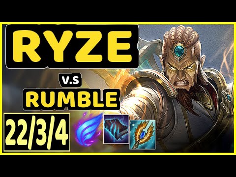NOMANZ (RYZE) vs RUMBLE - QUADRAKILL 22/3/4 KDA MID CHALLENGER GAMEPLAY - EUW