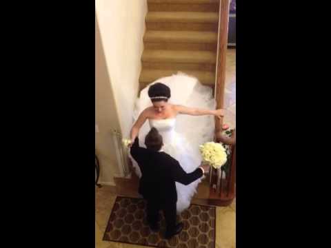 Cosmin greeting his bride, Bianca