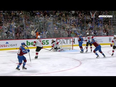 Martin Necas scores a powerplay goal against the New Jersey Devils