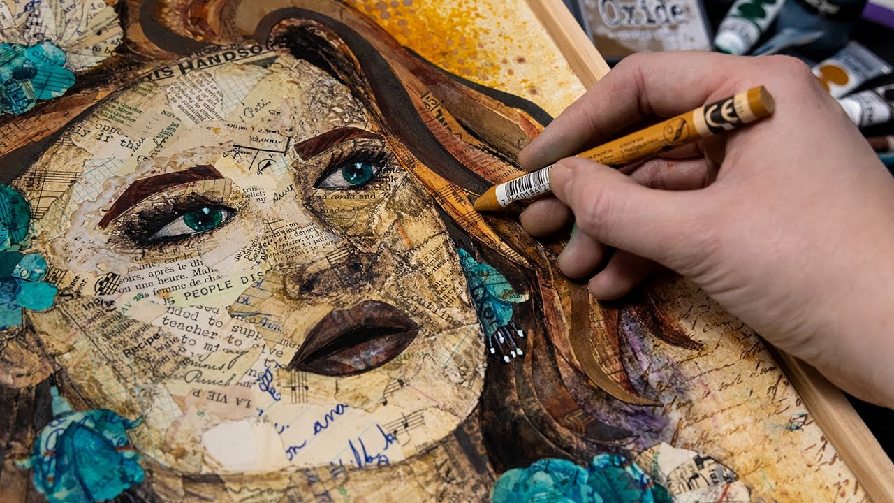 Mixed Media with Coloring Pages!