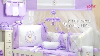 Kit Berço Teddy Lilás | Ref: 42267