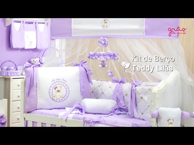 Kit Berço Teddy Lilás | Ref: 42267