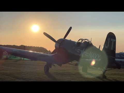 Corsair Getting Ready for Flight at Sunset During Oshkosh AirVenture 2022