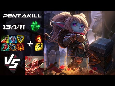 TOP Poppy vs Vladimir [PENTAKILL] - NA Grandmaster Patch 14.10