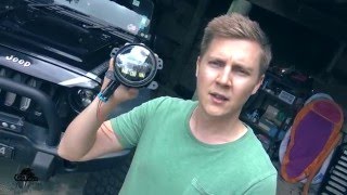 J.W.  Speaker 6145 LED fog lights vs stock - test, install, soldering and wiring on Jeep JK