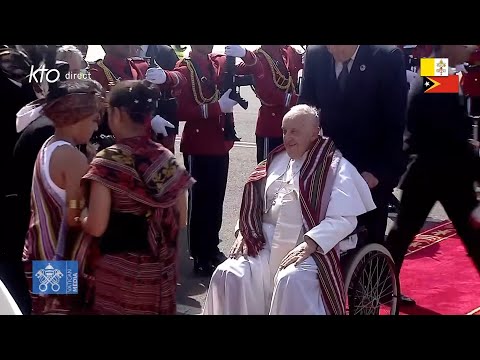 Accueil officiel du pape François à l’aéroport international de Dili - Timor oriental