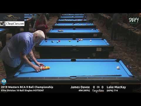 James Davee vs Lake MacKay - Elite 10-Ball Singles Hotseat - 2019 Western BCA 9-Ball Championship