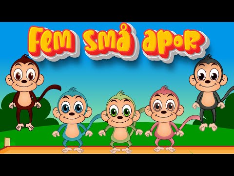 Fem små apor hoppade i sängen | Barnsånger på svenska