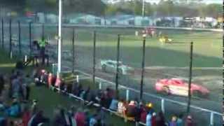 preview picture of video '18 January 2014.  SNZ Saloon Champs 2 x Reperchage races. Stratford Speedway, NZ. Video: Murray Guy'