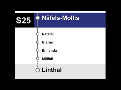 ZVV Ansagen • S25 • Zürich HB – Ziegelbrücke – Linthal