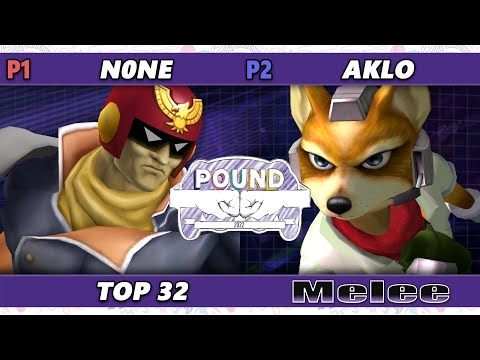 Pound 2022 Top 32 - n0ne (Captain Falcon) Vs. Aklo (Fox) SSBM Smash Melee Tournament