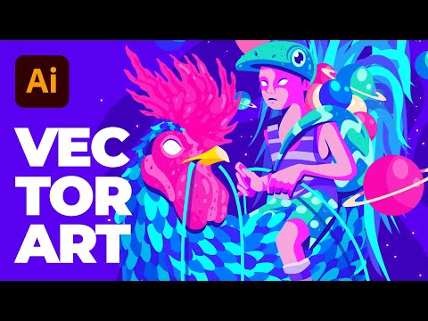 The Rooster Rider - Fantasy Vector Artwork in Adobe Illustrator - Speed Art