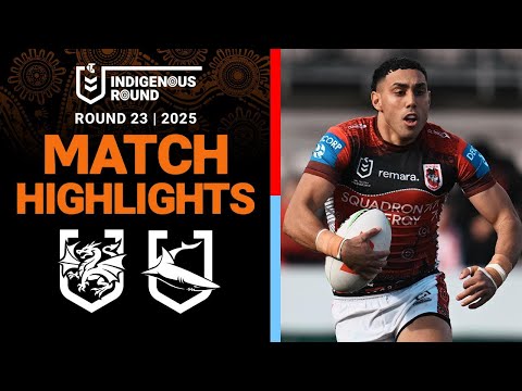 NRL Highlights | 2025 NRL Match Highlights | Dragons v Sharks | Round 23