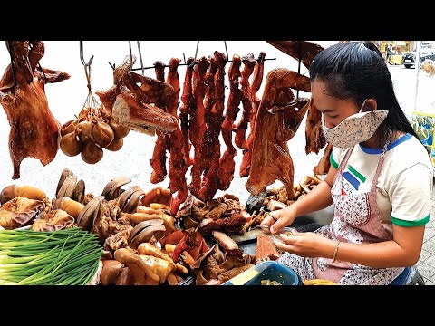 Woman 5years Experience Skill Cutting Meat - Cambodia's Greatest Street Food