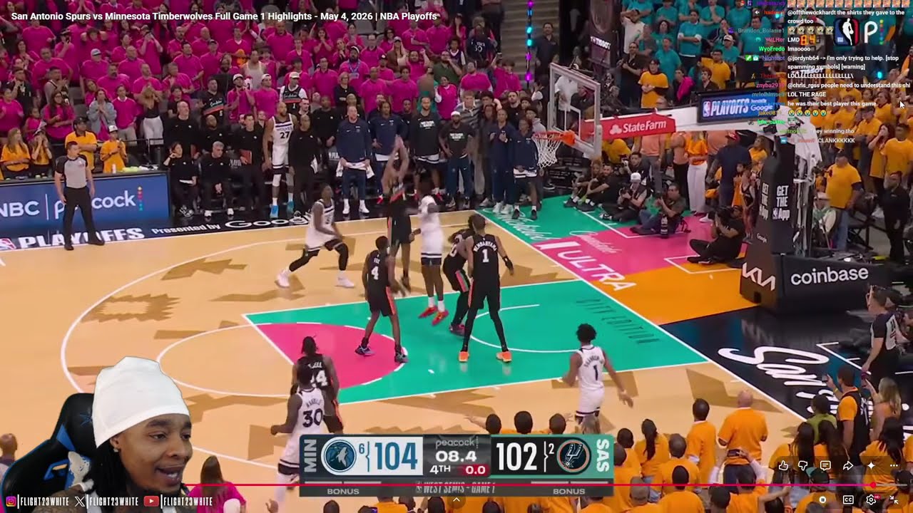 FlightReacts To #6 TIMBERWOLVES at #2 SPURS | FULL GAME 1 HIGHLIGHTS | May 4, 2026!
