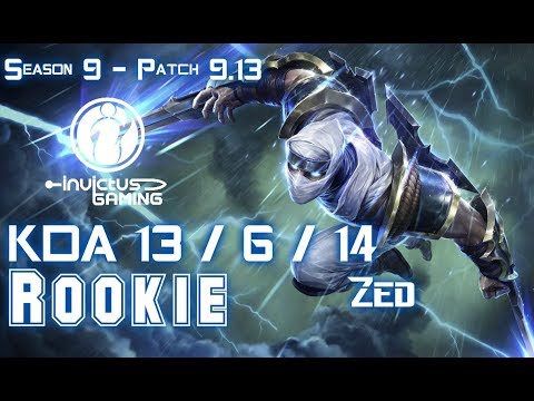 IG Rookie ZED vs AZIR Mid - Patch 9.13 KR Ranked