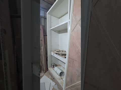 Plywood sliding wardrobe, modern, 2 doors