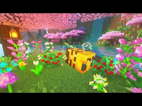 Minecraft Cherry Blossom Lake Ambience with Lofi Mix